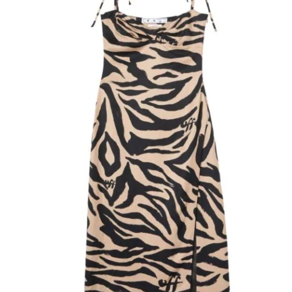 Off-White zebra print side -slit dress - Picture 4 of 4